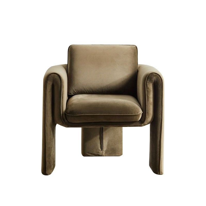 Single 75*82*70cm Beige Velvet Armchair Living Room Sofa
