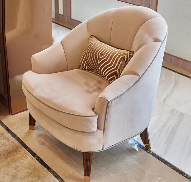 Gewebe-Polsterungs-Wohnzimmer-Couches, hölzerne Hotel-Klubsessel-obere Grenze 0