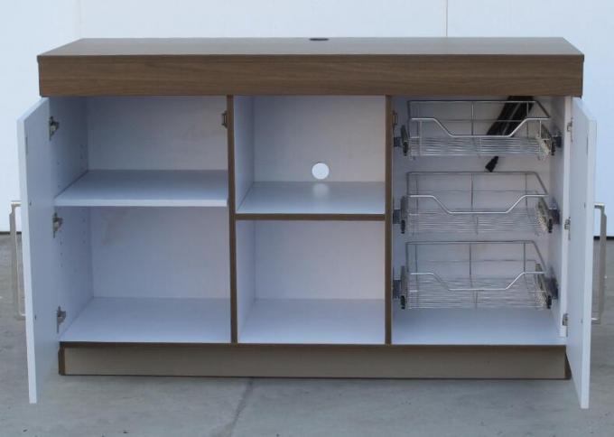 Weiße Spitze des Farbhotel-Mikrowellen-Kühlschrank-Kabinett-HPL mit Seiten angebracht 0