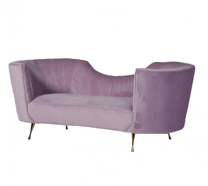 Polsterungs-einzigartige Bogen-Baby-Rosa-gebogene Samt-Couch 0