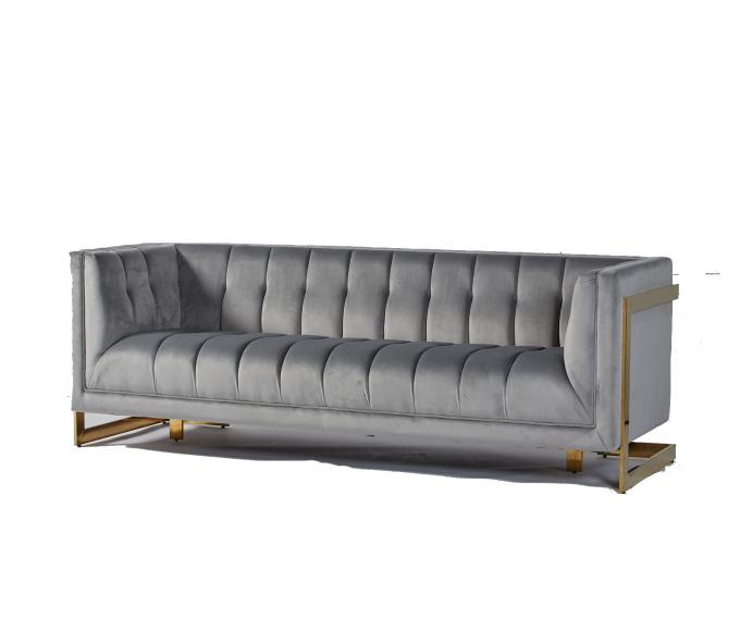 Samt-Gewebe heftete sich modernes Wohnzimmer Sofa With Hallow Metal Legs durch 1