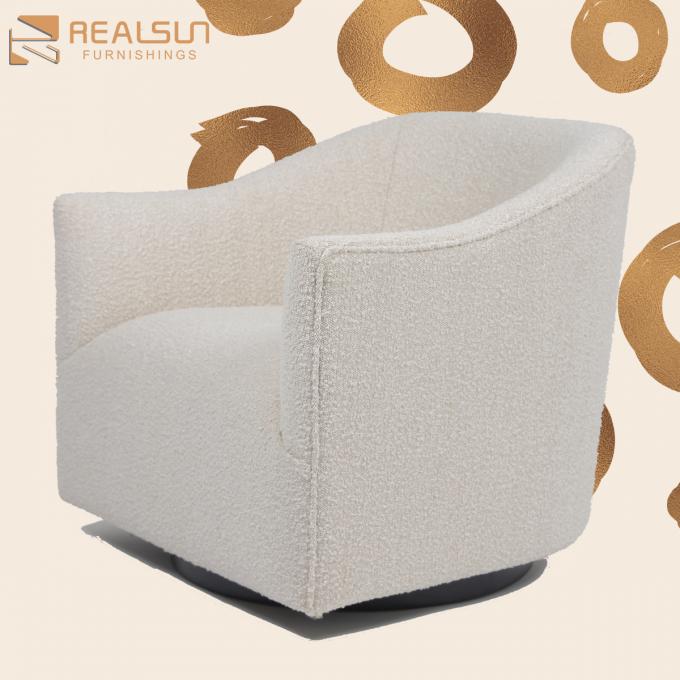 Modernes Wohnzimmer-Luxusgewebe-flaumiger einzelner beige Lehnsessel 1