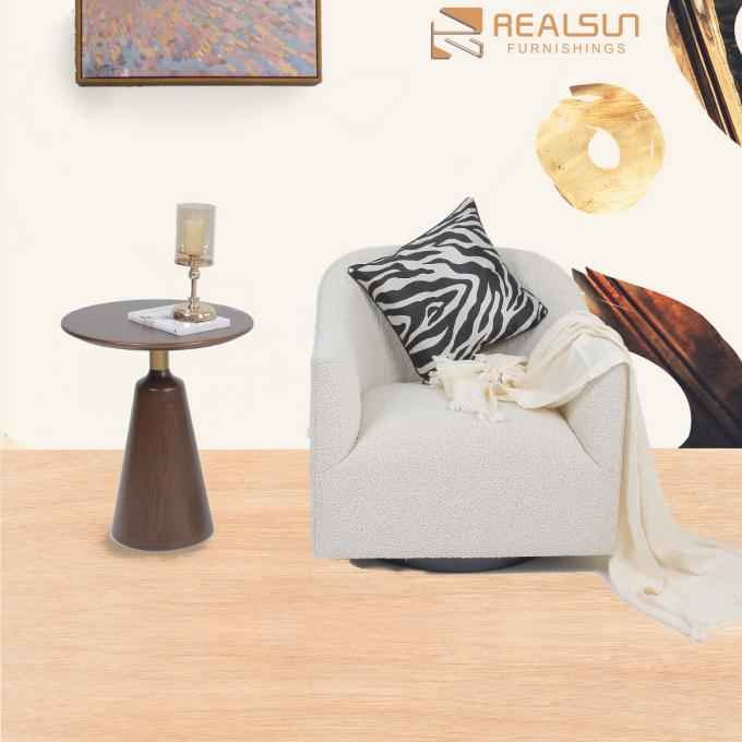 Modernes Wohnzimmer-Luxusgewebe-flaumiger einzelner beige Lehnsessel 2