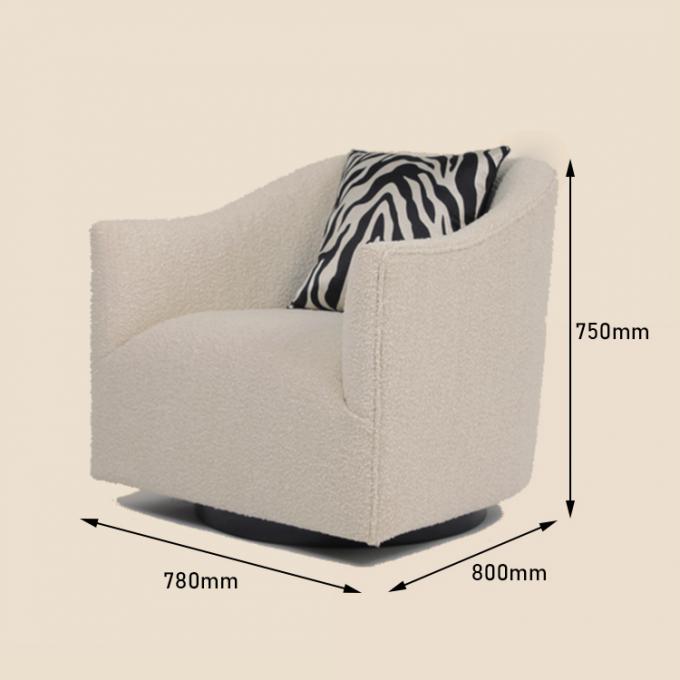 Modernes Wohnzimmer-Luxusgewebe-flaumiger einzelner beige Lehnsessel 3