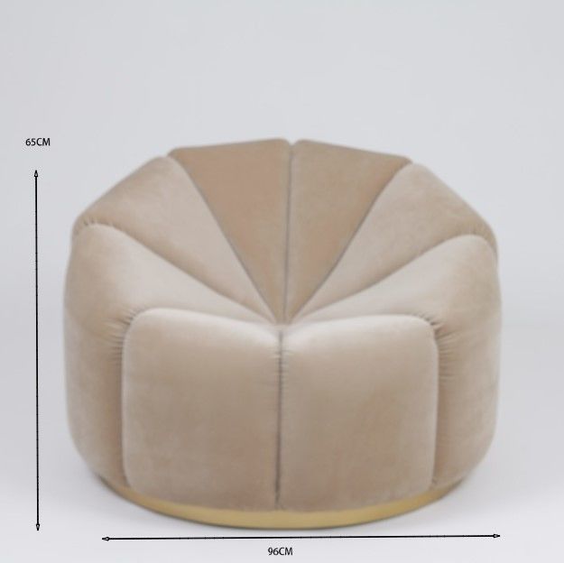 Wohnzimmer-Möbel-einzelne Samt-Kürbis-Freizeit Sofa With Metal Base 2