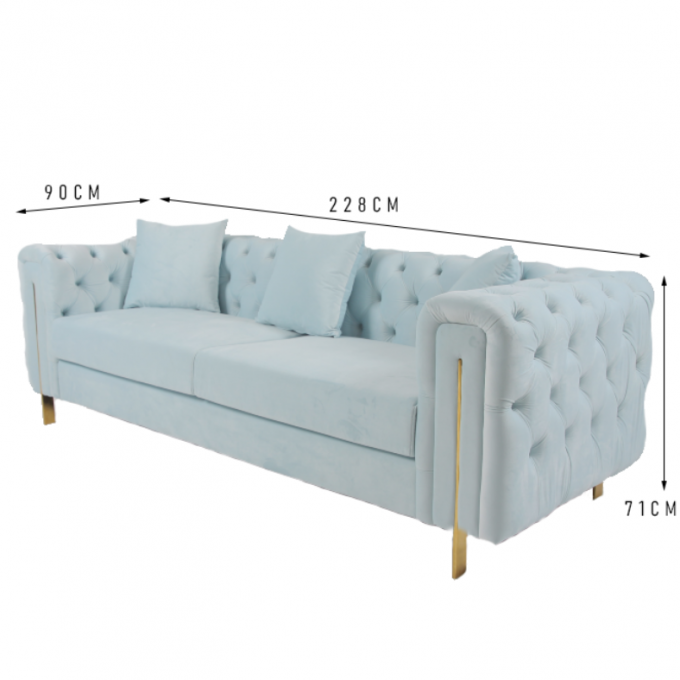 Sitzer-Knopf-Beschaffenheits-Wohnzimmer-Sofa des Samt-Gewebe-3 0