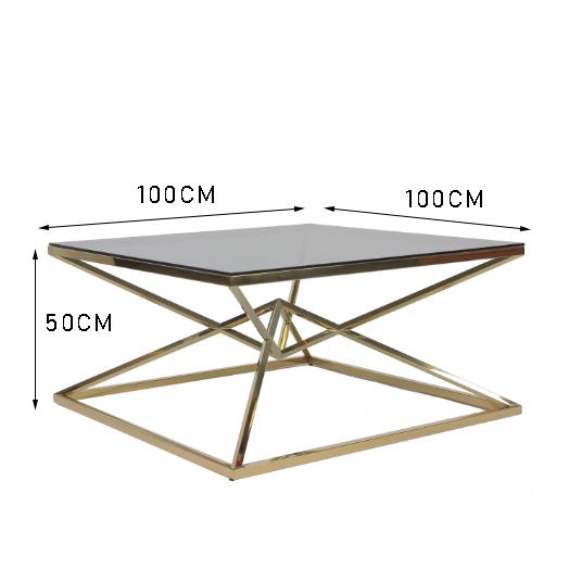 Überschneidungsmetallrahmen-Couchtisch der dreieck-0.5cbm mit sauberem Glas 0