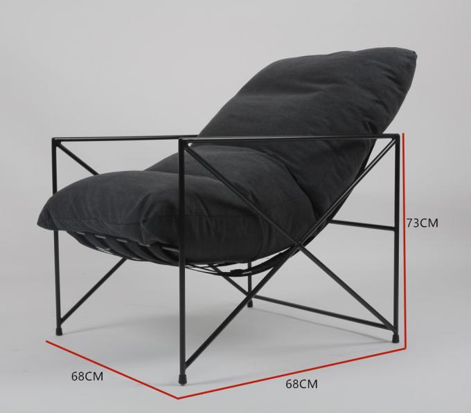 Schmiedeeisen-Freizeit faules einzelnes Gewebe Sofa With Down Filling ODM 0