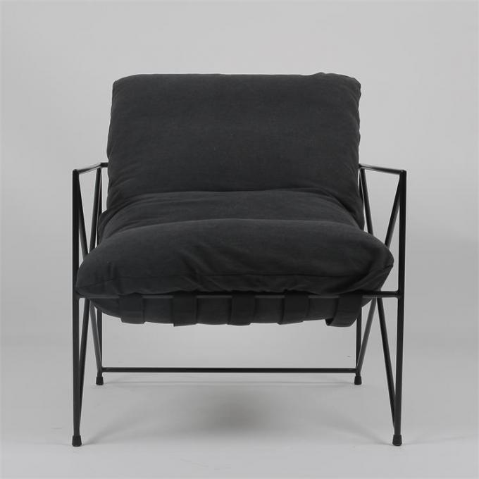 Schmiedeeisen-Freizeit faules einzelnes Gewebe Sofa With Down Filling ODM 1