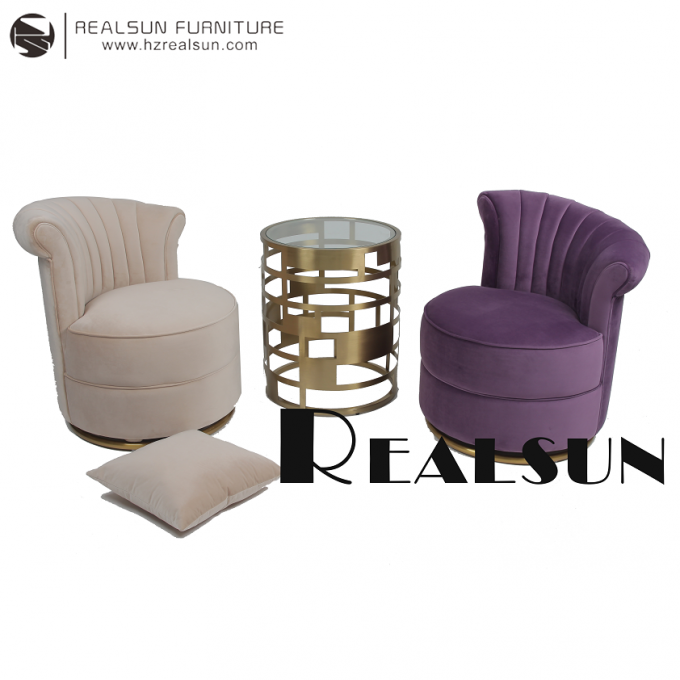 Hauptwohnzimmer Sofa Chair des samt-Gewebe-H75cm 2
