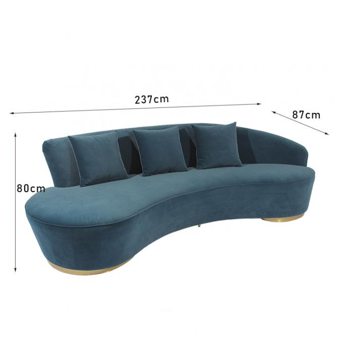EPE wickelte Samt-modernes Gewebe Sofa With Stainless Steel Base ein 0