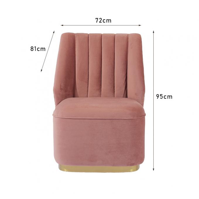 Nordische Art heftete sich Höhe des Rosa-Samt-moderne Gewebe-Sofa-95cm durch 0