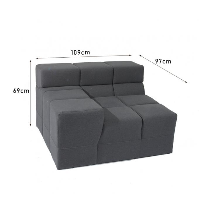Nordisches gefülltes Samt-Grey Fabric Modular Sofa For-Leinenwohnzimmer 0