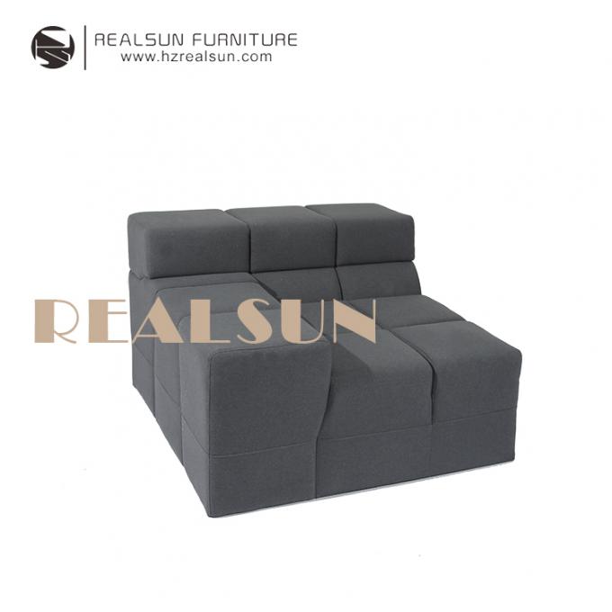 Nordisches gefülltes Samt-Grey Fabric Modular Sofa For-Leinenwohnzimmer 1