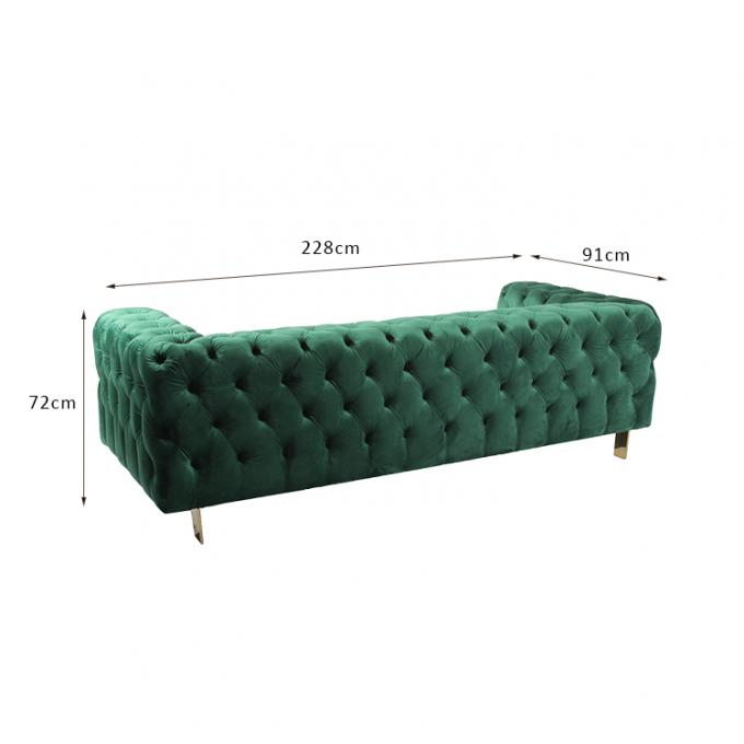 Sitzer-Samt-Knopf mit hoher Dichte Sofa With Metal Base des Schaum-Wohnzimmer-3 0