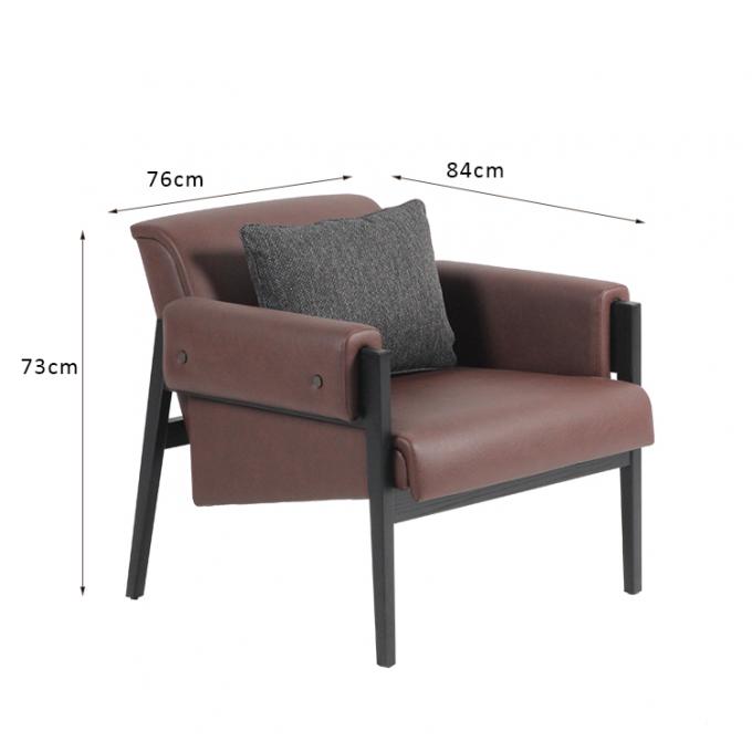Hotel-Möbel stellten Rahmen-gelegentliche Stuhl-Höhe 73cm PUs lederner Metallein 0