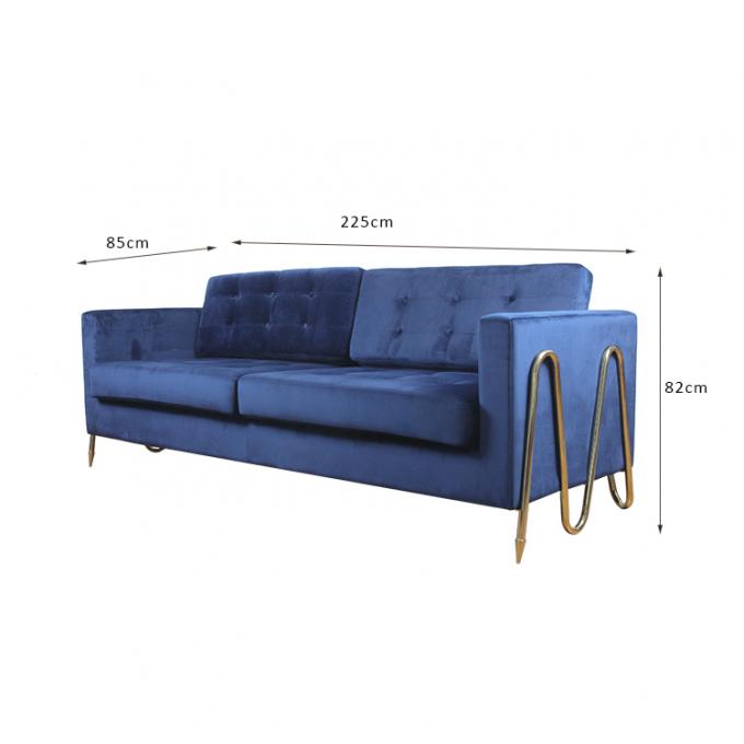 Edelstahl-Designer-Small Apartment Modern-Gewebe-Sofa W 225cm 0