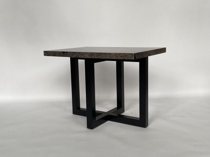 Stein-Spitzenkopfende-Couchtisch-Edelstahl-Basis-Luxusmodernes 1
