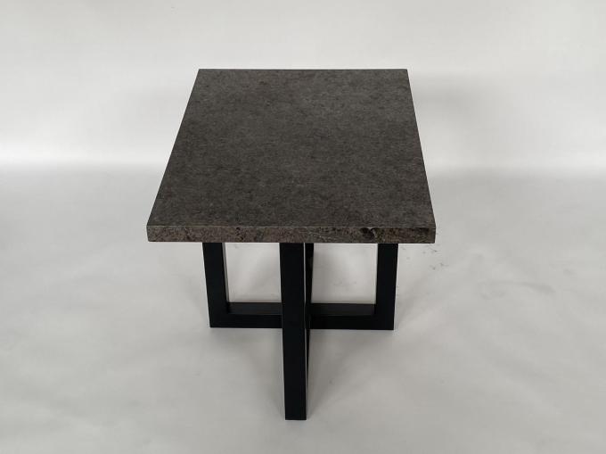 Stein-Spitzenkopfende-Couchtisch-Edelstahl-Basis-Luxusmodernes 3