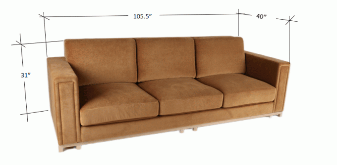 Orange Samt-Ausgangswohnzimmer-Sofa-3-Sitze- festes hölzernes Feld 0
