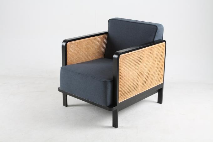 Leinenstoff Caned Back Lounge Chairs Luxury Star Hotelmöbel 2