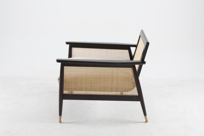 Wohnzimmer-hölzernes Leinengewebe-Rattan gesponnene Stühle fertigten besonders an 3