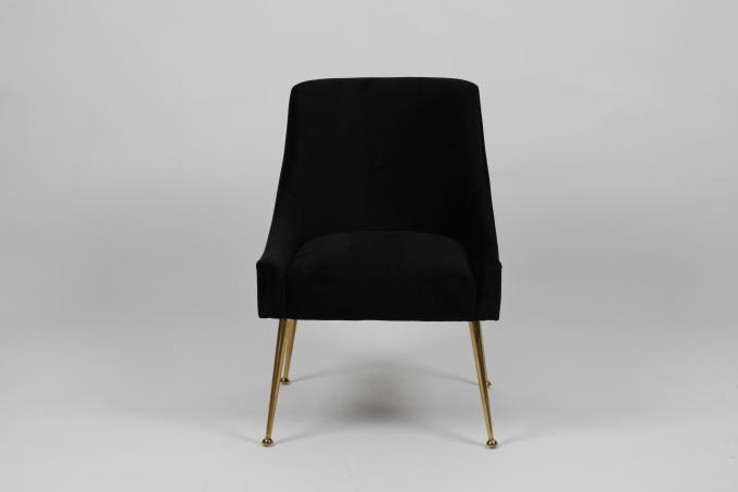 Samt-Möbel-polsterten schwarze hohe Rückseiten-Esszimmer-Stühle 0