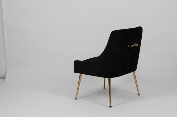 Samt-Möbel-polsterten schwarze hohe Rückseiten-Esszimmer-Stühle 1