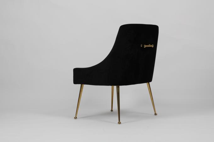 Samt-Möbel-polsterten schwarze hohe Rückseiten-Esszimmer-Stühle 2