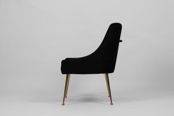 Samt-Möbel-polsterten schwarze hohe Rückseiten-Esszimmer-Stühle 3