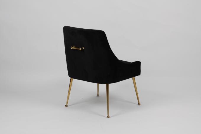 Samt-Möbel-polsterten schwarze hohe Rückseiten-Esszimmer-Stühle 4