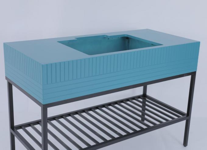 Rostfreie kundenspezifische moderne Badezimmer-Eitelkeit mit Metallkonsole 2