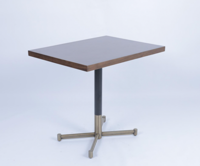 Holztopf Schlaftisch Kaffeetafel Edelstahl-Basis Luxus modern 1