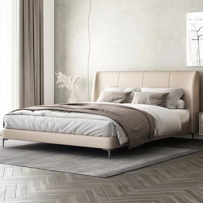 kaufen Doppelbett-Luxushotel-Schlafzimmer-Möbel mit festem hölzernem ledernem Bett Online-Herstellung