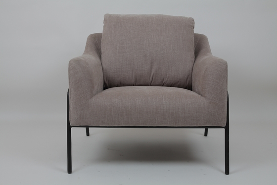 kaufen Mode-moderner Wohnzimmer-Sofa Upholstered Grey With Black-Metallrahmen Online-Herstellung