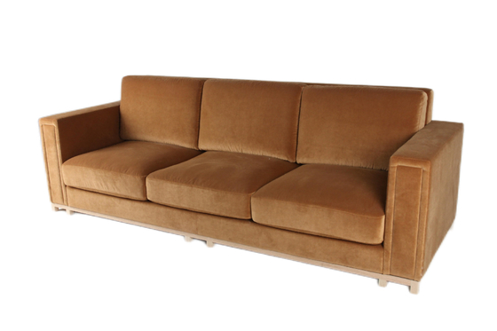 kaufen Orange Samt-Ausgangswohnzimmer-Sofa-3-Sitze- festes hölzernes Feld Online-Herstellung