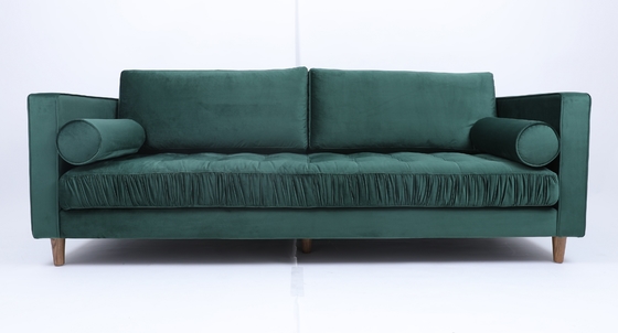 kaufen Retro- industrieller Sitzer Sofa Homestay Light Luxury Green des Art-Samt-Gewebe-3 Online-Herstellung
