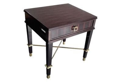 kaufen Ebony Wood Hotel Bedside Tables-Schlafzimmer-Möbel-Nacht steht PU-Ende Online-Herstellung