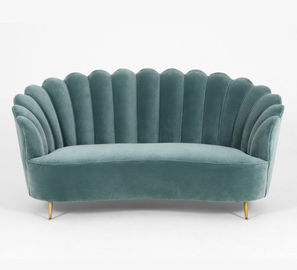 kaufen Hölzerne populäre Ereignis-Möbel-langes Rückseiten-Blue Velvet-Gewebe-Hochzeits-Mietsofa Online-Herstellung