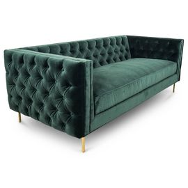 kaufen Goldener Metallbein-Knopf heftete sich Sofa Sets For Wedding/Wohnzimmer, schwarzes Samt-Gewebe durch Online-Herstellung