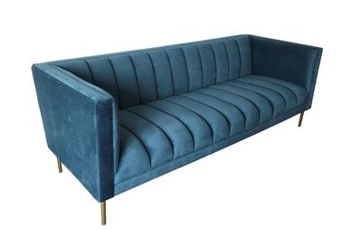 kaufen Couchgewebe-Polsterungsmöbel des neuen Modells 2018 blaue für die Heirat des Mietmetallsofas Online-Herstellung