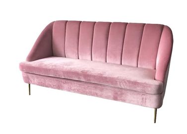 kaufen Rosa Samtsofa, Samtcouchgewebe-Polsterungsmöbel für die Heirat des Mietsofas Online-Herstellung