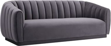 kaufen Europäischer Möbel klassischer Luxusrecliner graues Samt-Wohnzimmersofa Online-Herstellung