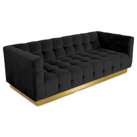 kaufen Europäische Möbel klassisches Reclinerschwarzes Samt-Wohnzimmerluxussofa mit goldenem Metallfuß Online-Herstellung