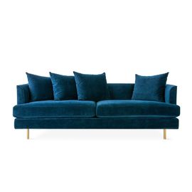 kaufen Europäisches Samtsofa des modernen Entwurfs der Art blaues mit Edelstahlmetallfuß Online-Herstellung