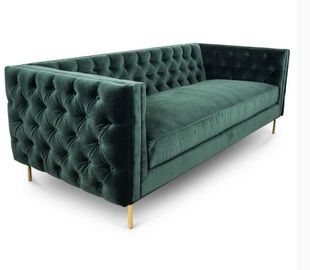 kaufen Hauptmöbel-Wohnzimmer legt 3-Sitze- Sofa Green Velvet Fabric Upholstered hin Online-Herstellung