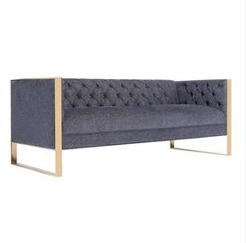 kaufen Goldenes metallhaltiges Gewebe gepolsterter Sofa Upholstered Wedding Rental Online-Herstellung