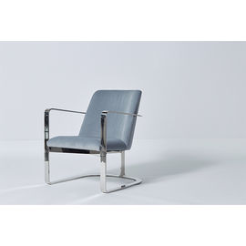 kaufen Moderner Entwurfs-saubere blaue Gewebe-Möbel-Esszimmer-Stühle mit Stahlmetallfuß Online-Herstellung