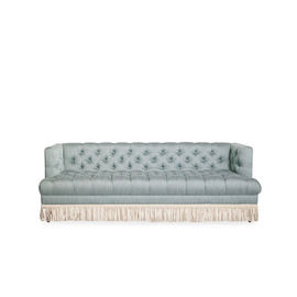 kaufen Neue Entwurfs-Klassiker reden Sitzer Grey Velvet Fabric Sofa With modernes Tasseles des Wohnzimmer-Sofa-3 an Online-Herstellung