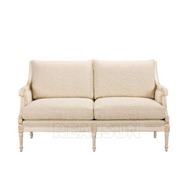 kaufen Antiker französischer hölzerner Sofa Settee Home Furniture Couch Gewebe-Ecksatz Loveseat Online-Herstellung